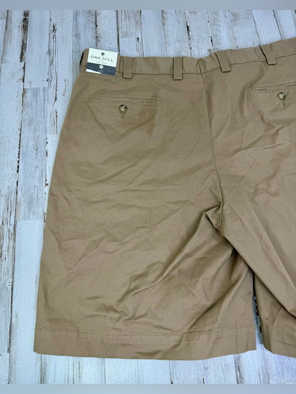 Oak Hill Shorts Mens 48 Khaki Stretch Chino Big & Tall Flat Front 10 Inseam NWT - Picture 12 of 12